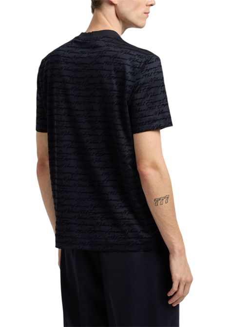 T-shirt con logo flock all over in jersey misto lyocell ASV EMPORIO ARMANI | T-shirt | EM002957 AF10017FB308